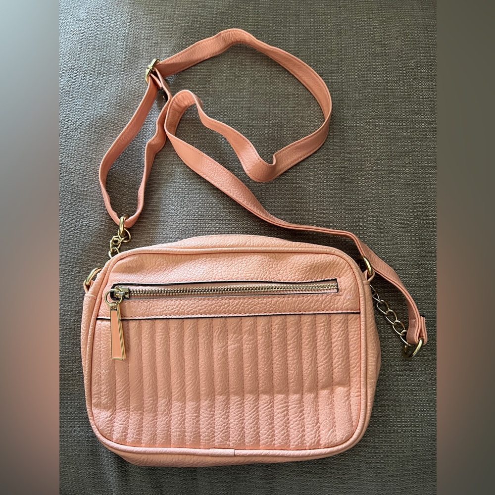 SALMON COLOR CROSS BODY BAG